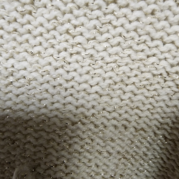 Chaps Beige Cable Knit Sweater with Glitter Size XL - Picture 6 of 9